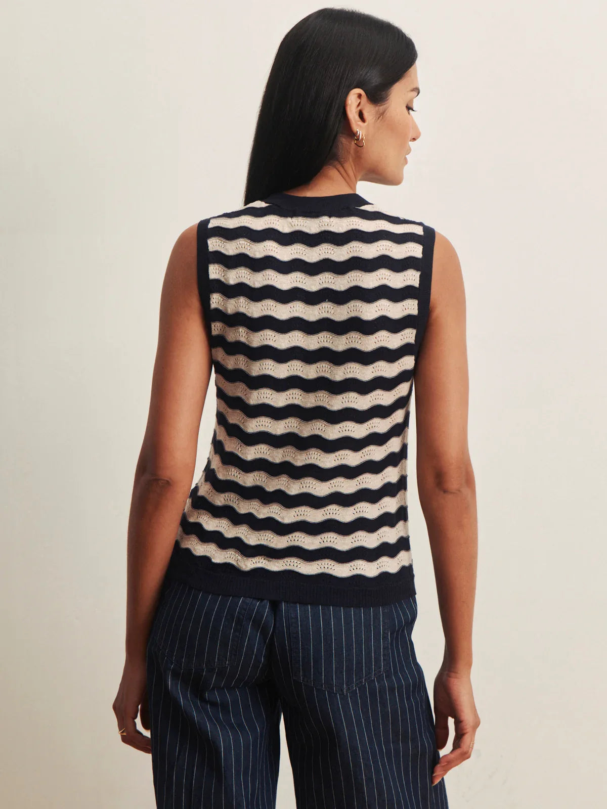 Everyday Chevron Knit Shell, Inkstorm/Dark Opal